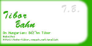 tibor bahn business card